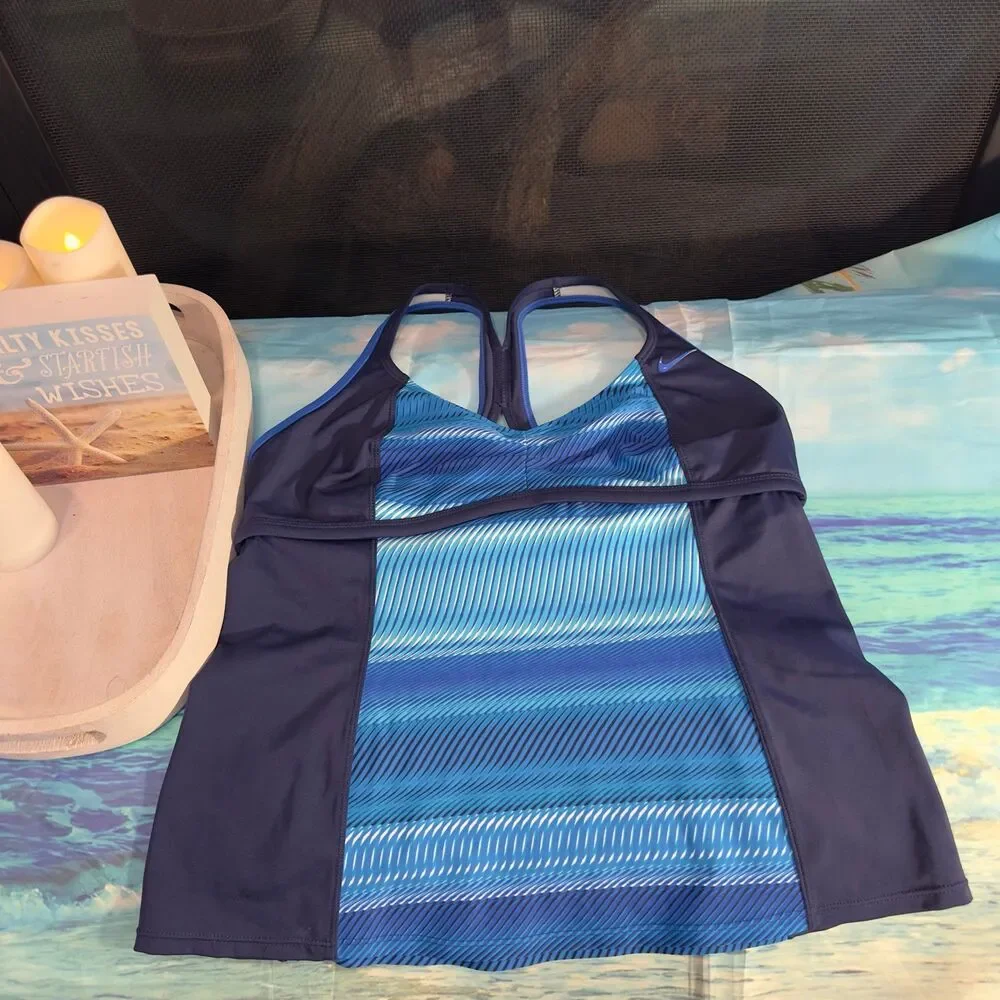Nike Sports Racerback Tankini Top Size Small